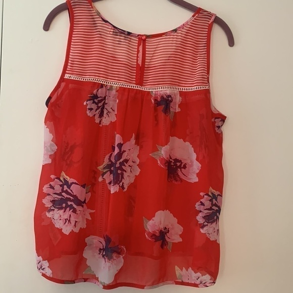 𝅺olsenboye Boho Sleeveless Blouse Striped Floral Red Women’s S - Picture 7 of 7